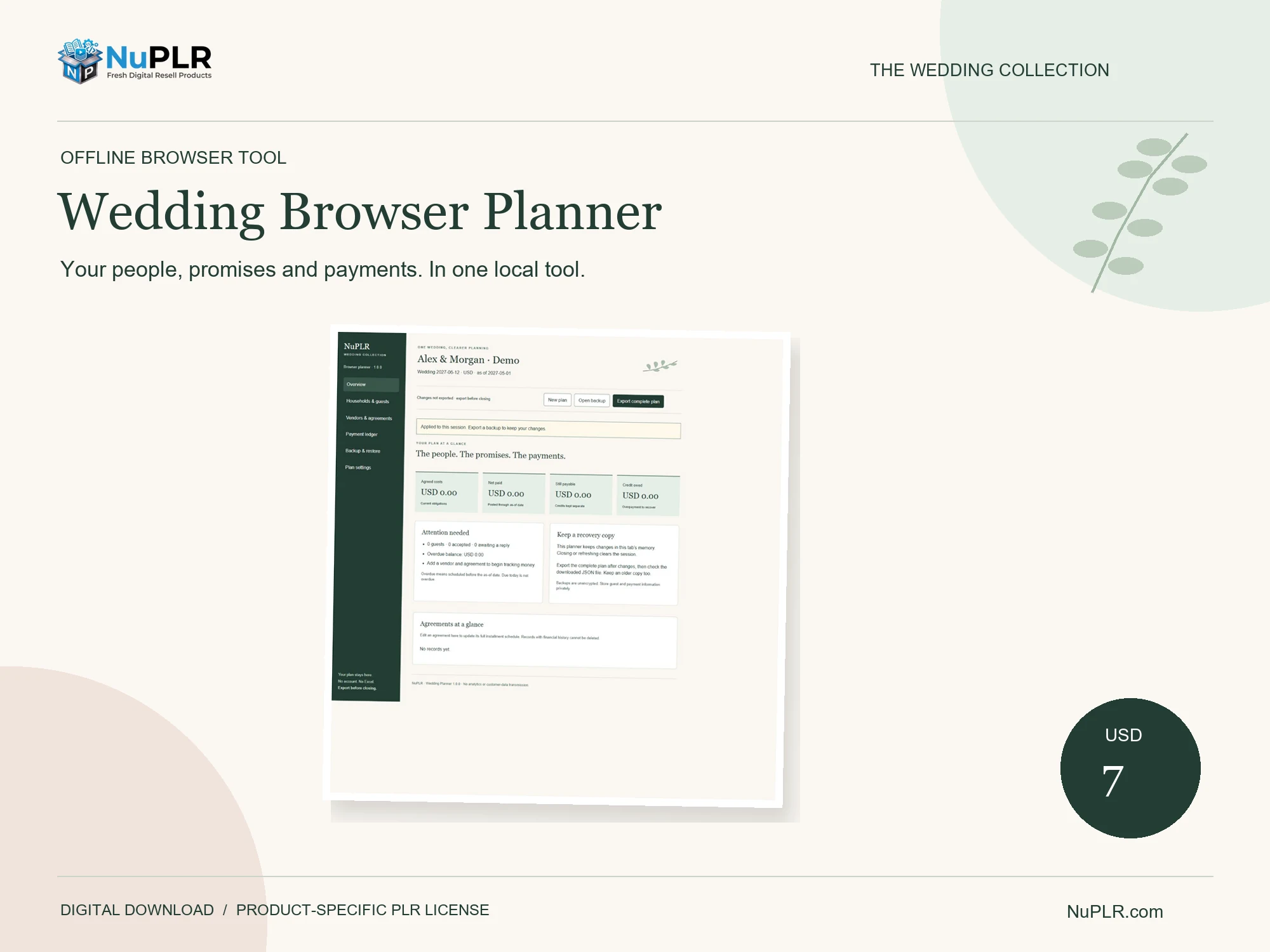 Wedding browser PLR: actual product preview.