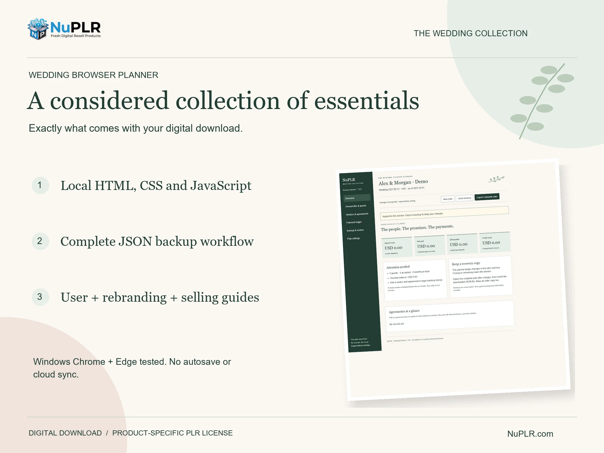 Wedding browser PLR: included digital files.